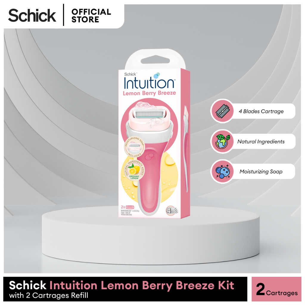 Schick Intuition Lemonberry Breeze Razor Kit 2 with 2 Blades Refill ...