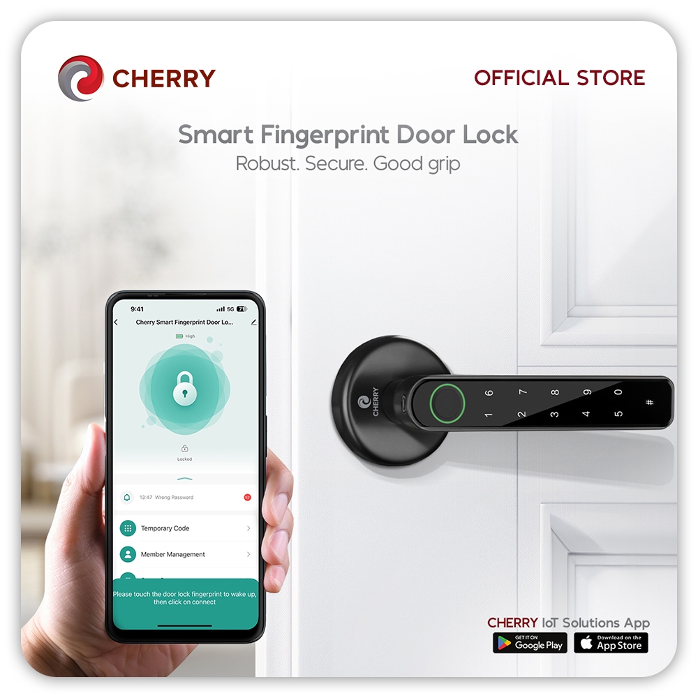 CHERRY Smart Fingerprint Door Lock | Shopee Philippines