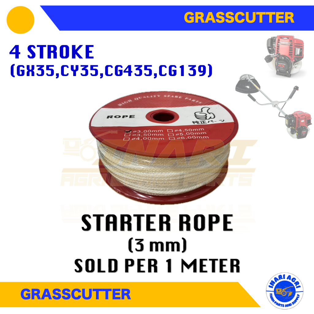 STARTER ROPE 3MM SOLD PER METER GX35 4 STROKE GRASS CUTTER | Shopee ...