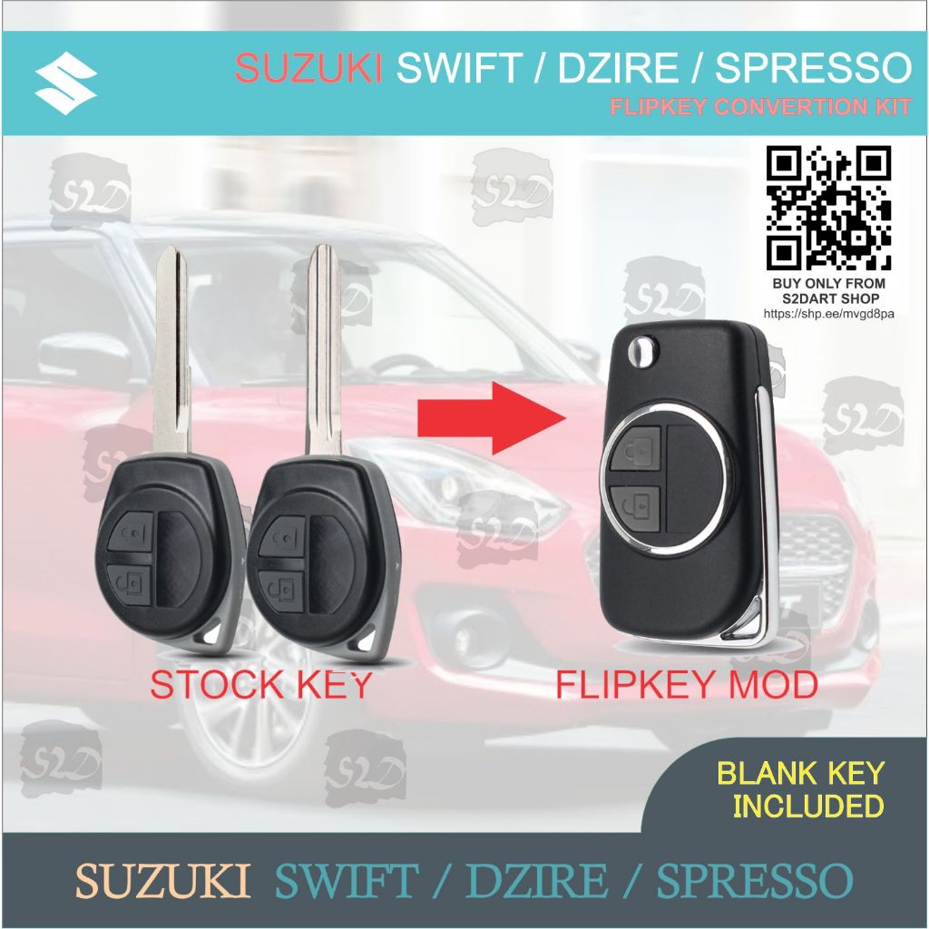 Suzuki Swift / Dzire / Spresso / Jimny / Ertiga Flipkey 2 Buttons Key ...