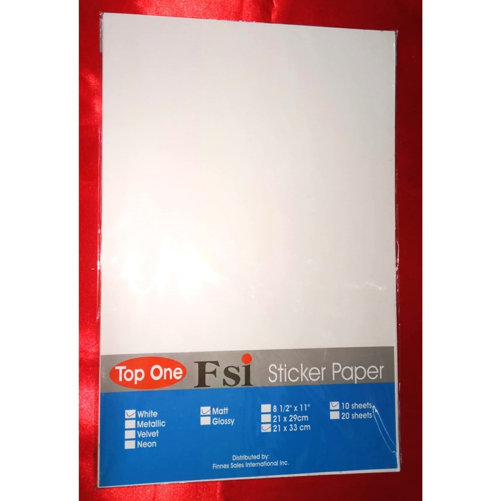 FSI STICKER PAPER 10SHEETS | Shopee Philippines
