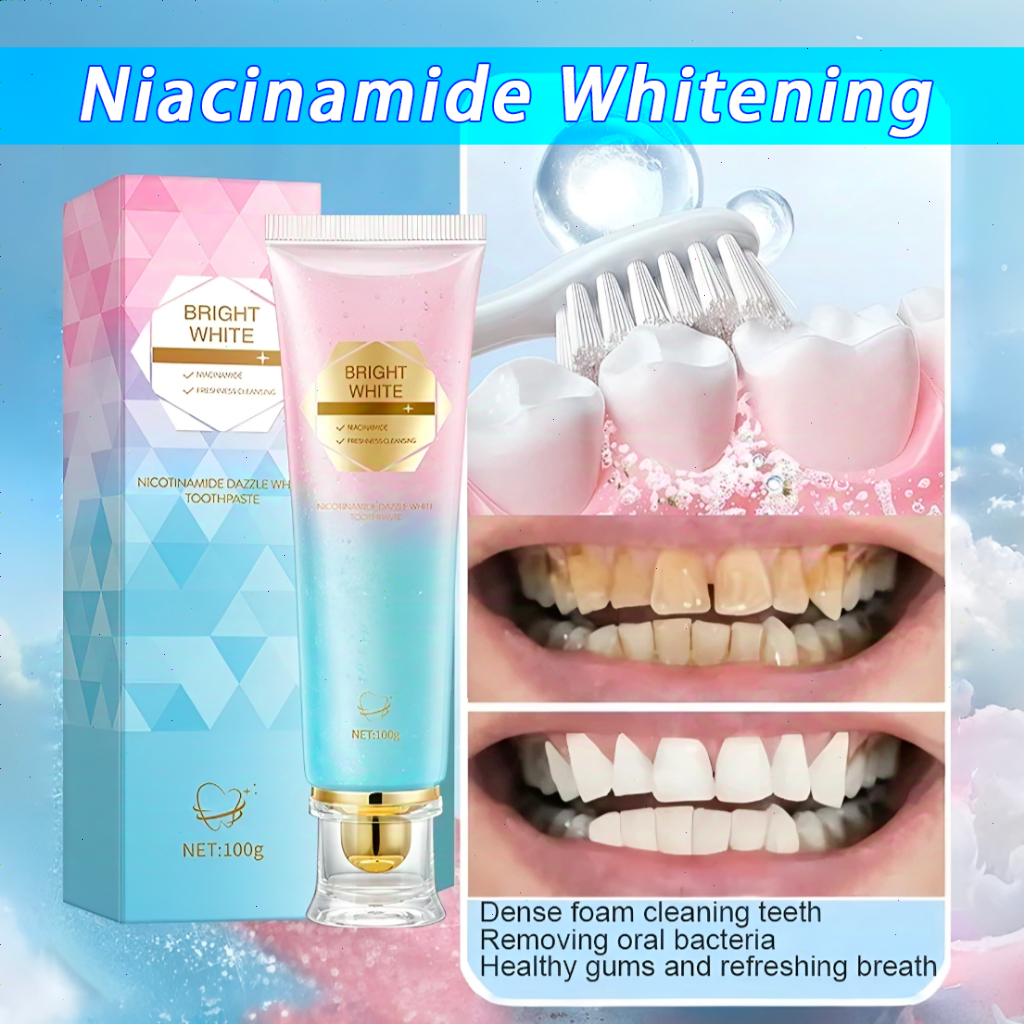 Niacinamide Whitening Toothpaste, with a fresh mint scent, nourishes ...