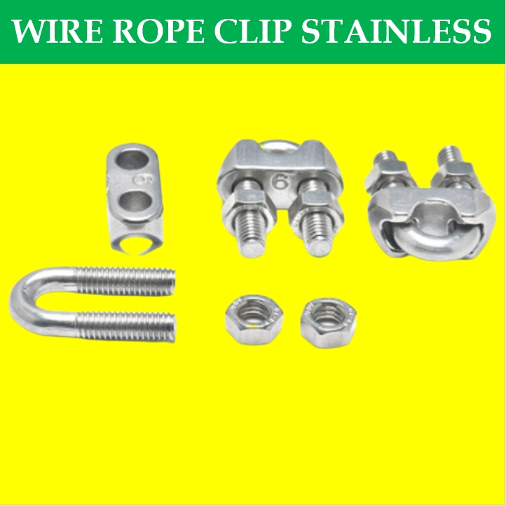 Mago 100pcs 4mm Stainless Stell Wire Rope Clip Saddle Clip Grade 304 ...
