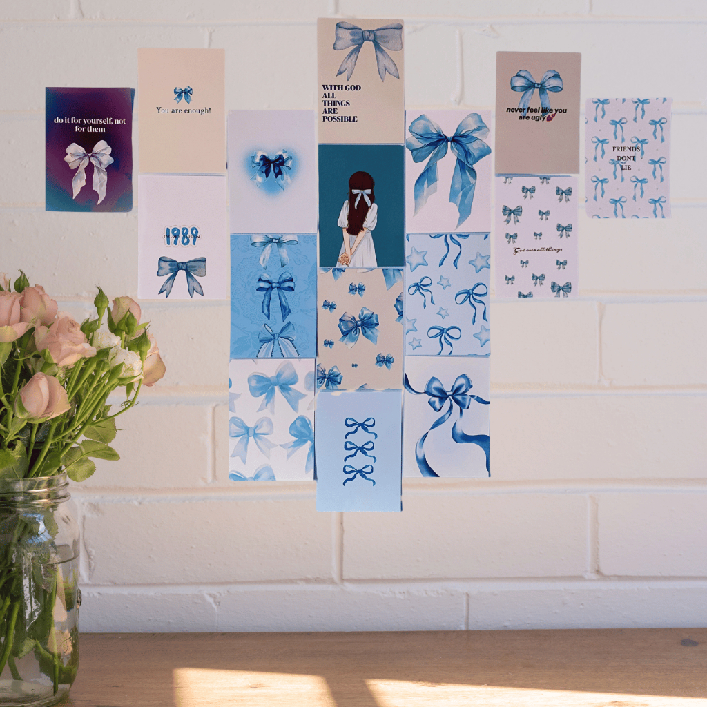 16 sheets Ribbon Design Wallpaper DIY postcard set prints | Shopee ...