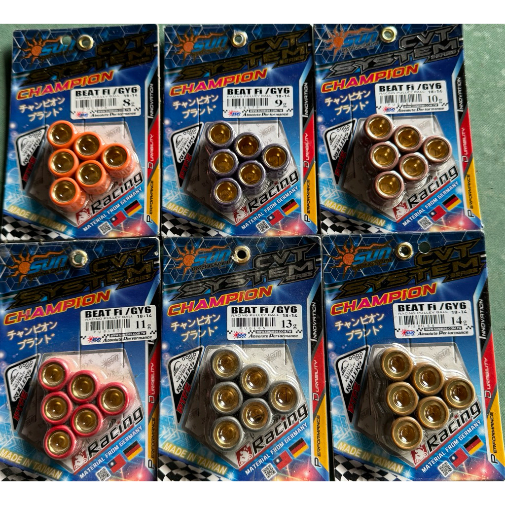 SUN RACING PULLEY BALL BEAT Fi/ GY6 8g,9g,10g,11g,13g,14g | Shopee ...