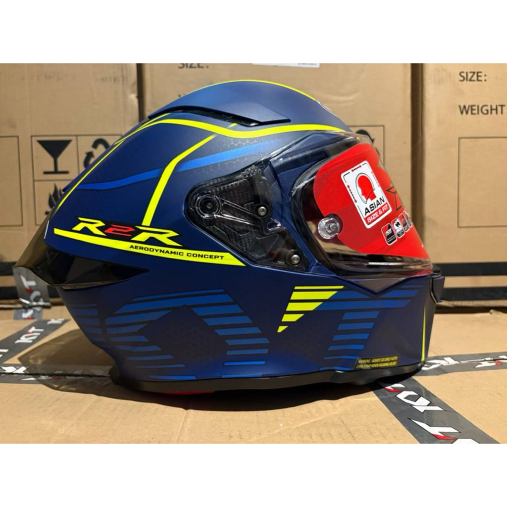 KYT R2R CONCEPT MATT BLUE/YELLOW E06 ORIGINAL | Shopee Philippines