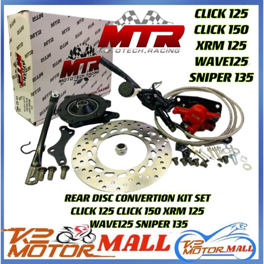 Rear Disc Brake Conversion Kit Set – For Click 125/150, XRM 125, Wave ...