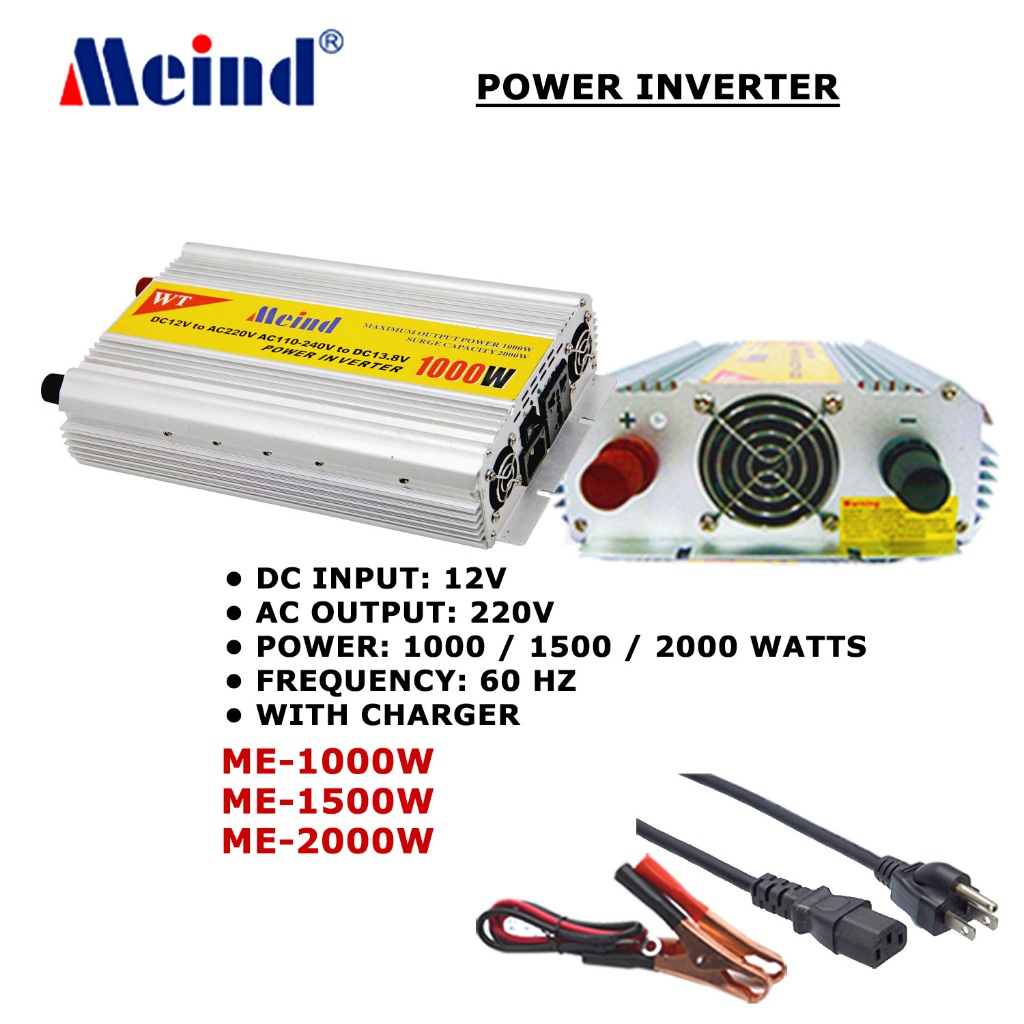 MEIND Power Inverter 12V DC to 220V AC with Built-in Charger Modified ...
