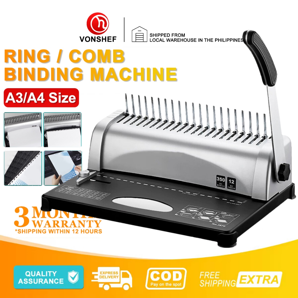 Comb Binding Machine A3/A4 Size 21 Hole Office Ring Binding Machine ...