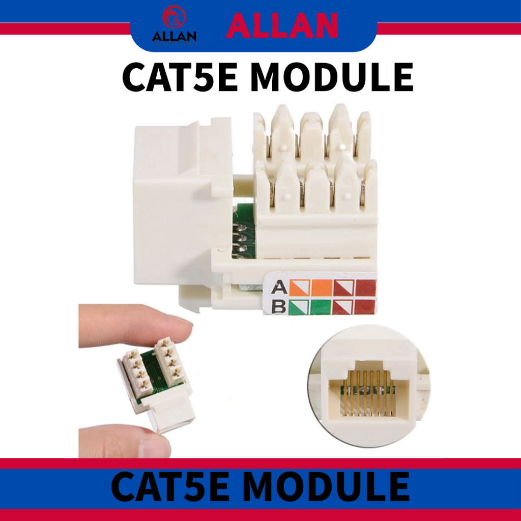 Allan New Cat5 RJ45 Punch Down Keystone Jack CAT5 Network Ethernet Male ...