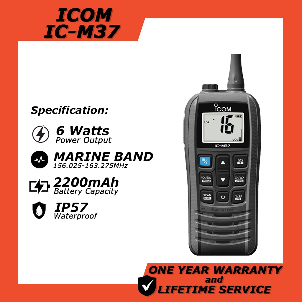 ICOM M37 MARINE PORTABLE RADIO ORIGINAL | Shopee Philippines