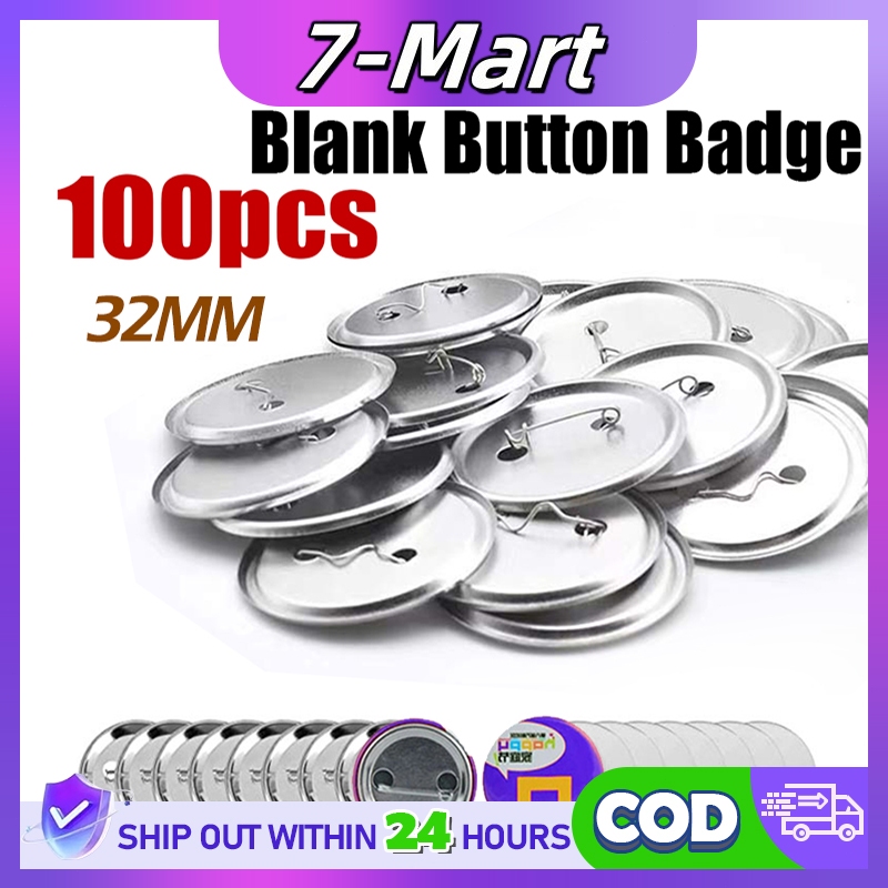 32MM Blank Badge Pin Button Maker Parts With 100Pcs Badge Button Parts ...
