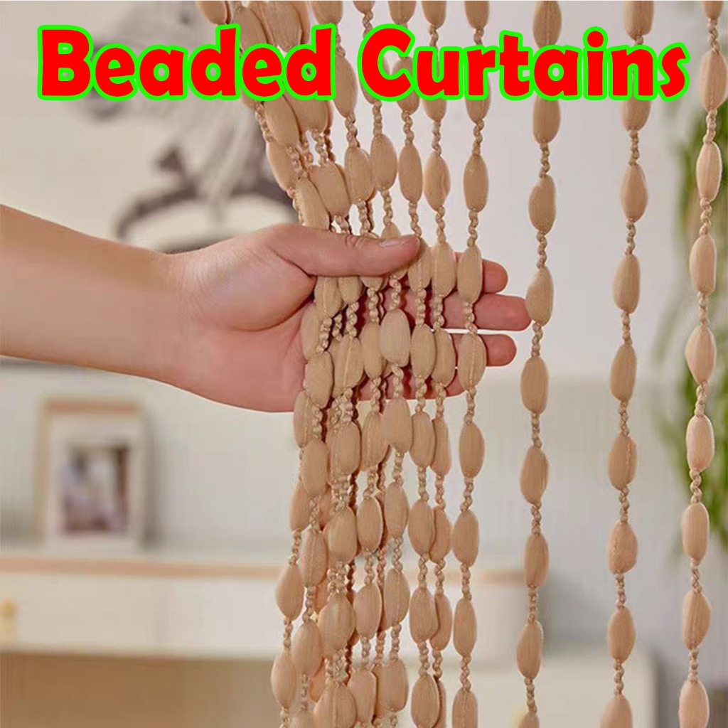 Elegant Beaded String Curtain Room Divider 1x2M Fringe Room Divider ...