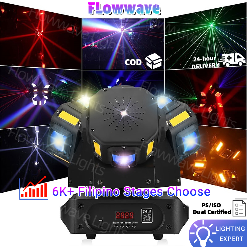 Flowwave Disco Light Laser Sound Activated 150W 3Head Moving Disco Ball ...