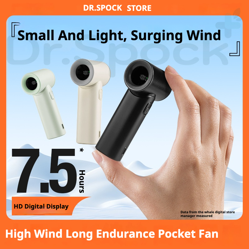 Dr.spock Handheld Mini Fan 4000mAh High Speed Pocket Fan Boost Wind ...