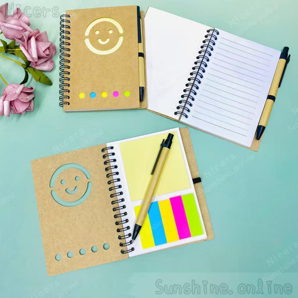 A6-105 Multipurpose Coiled Notebook Simple Memo Kraft Paper Book with ...