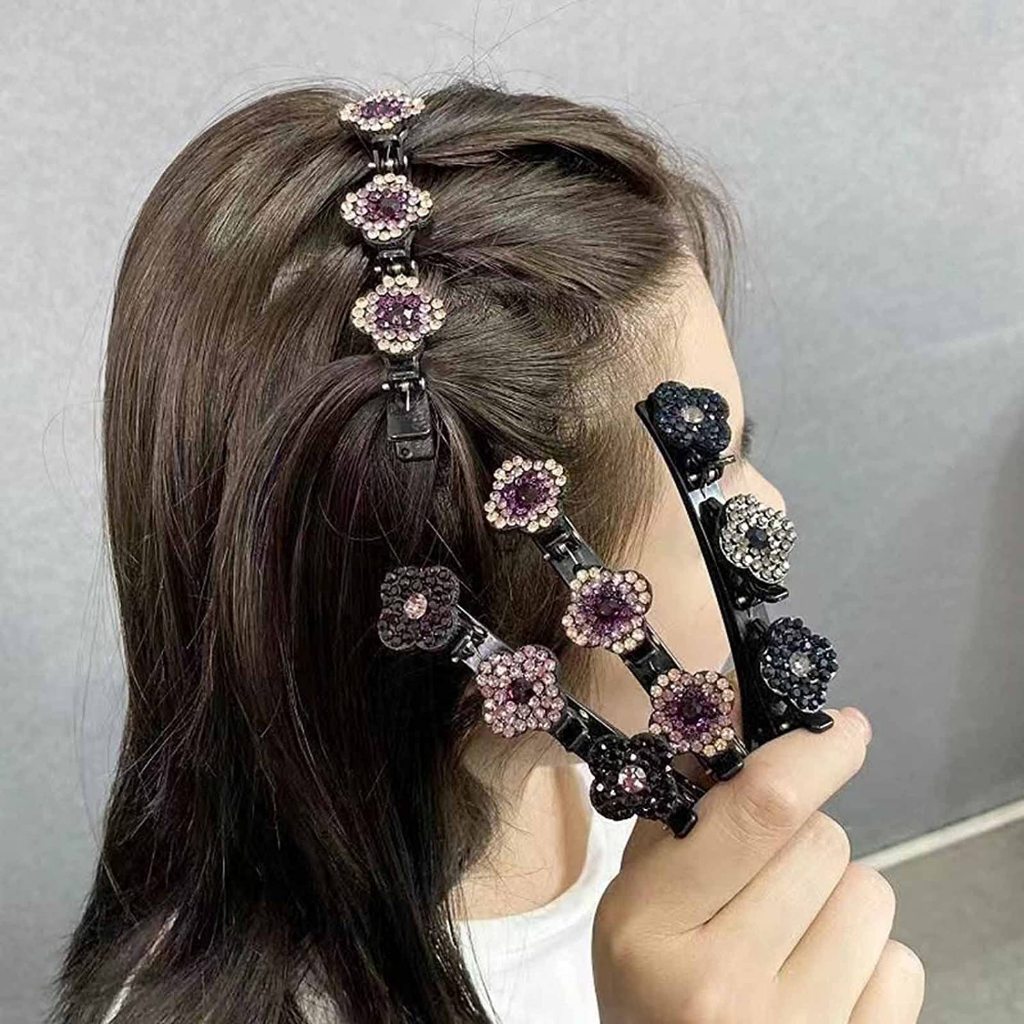 1PCS new pearl rhine-diamond lazy braid hair god foreign air broken ...
