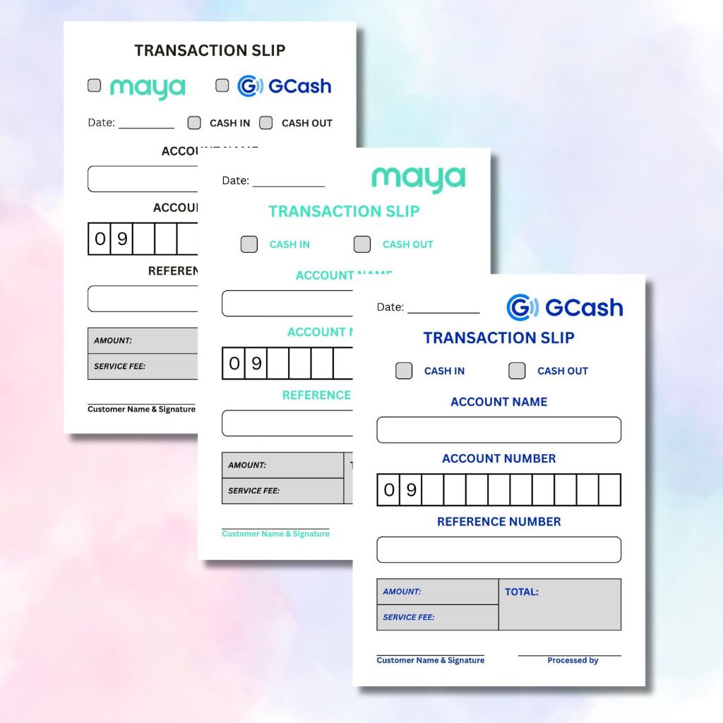 Gcash Transaction Slip | Gcash Transaction Record | Gcash, Maya | A5 ...