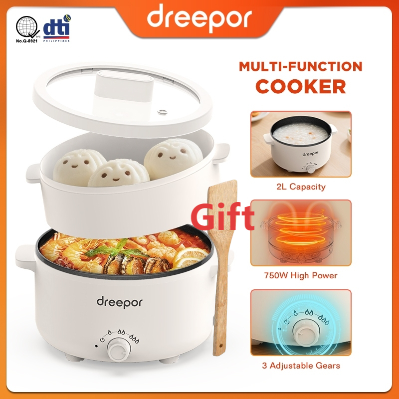 Dreepor Electric Cooker with Steamer Multi-Functional Non-Stick Cooking ...