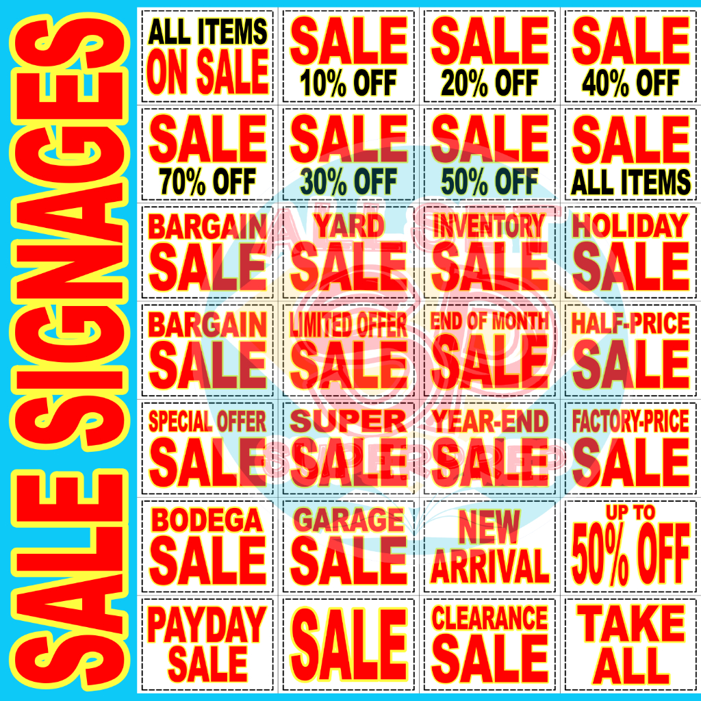 SALE SIGNAGES - Sale Laminated Signage - SIGN A4 Bargain 50% Clearance ...
