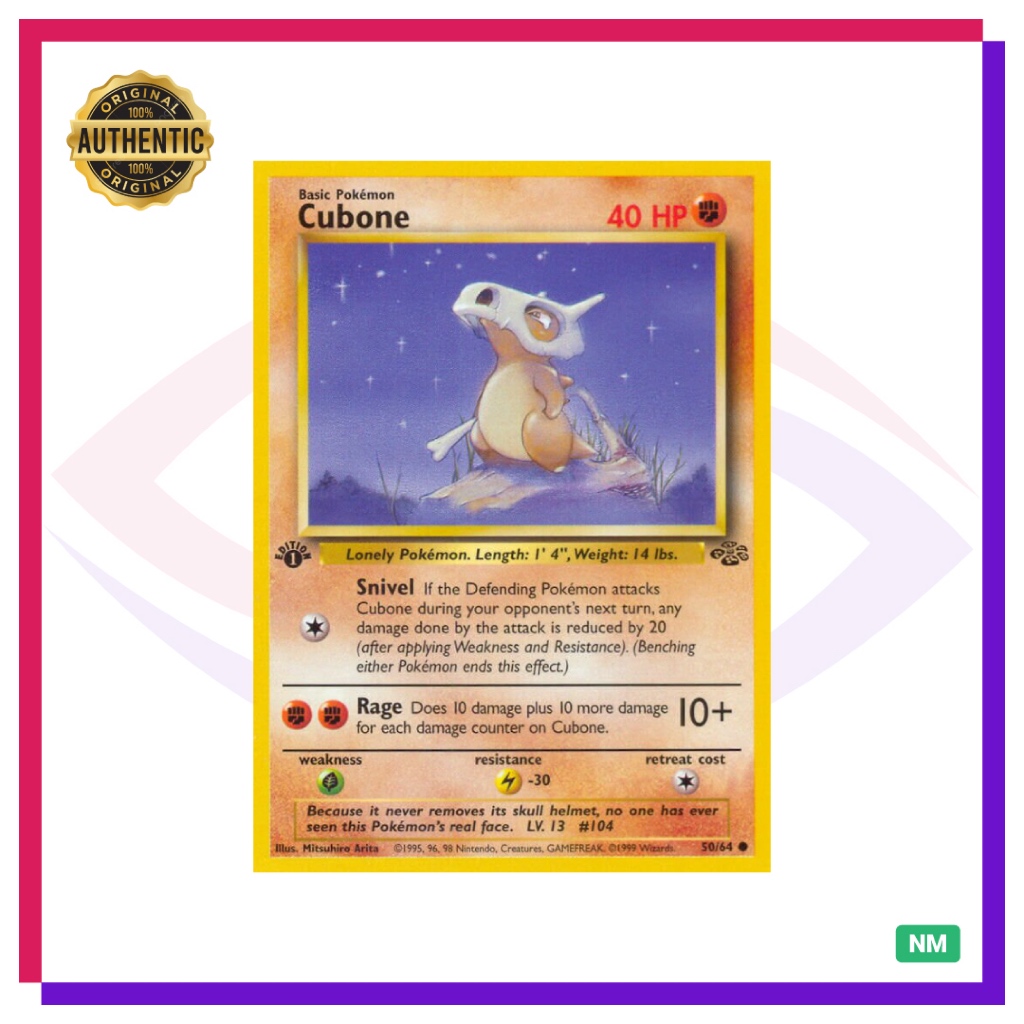 Pokemon] Cubone (1st Edition) | Jungle | 50/64 | EN | Shopee Philippines