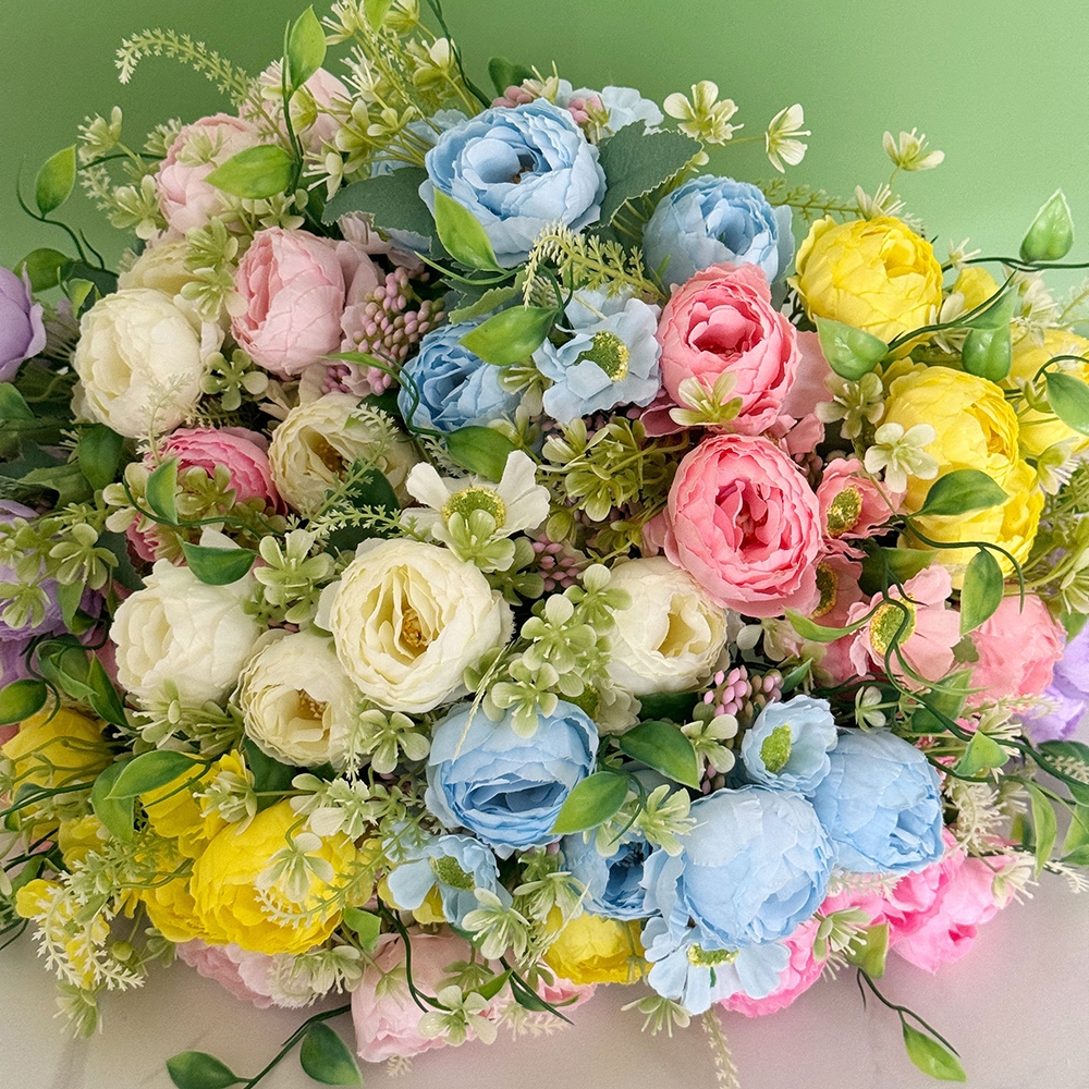 Artificial Flower Begonia Flower Peony Hydrangea Fake Flower ridal ...