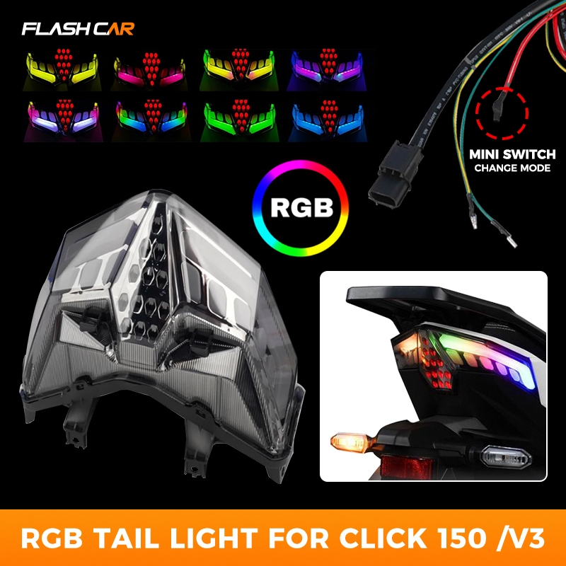 Honda Click 125/150 LED Tail Light RGB 13Modes Motorcycle Angel Eyes ...