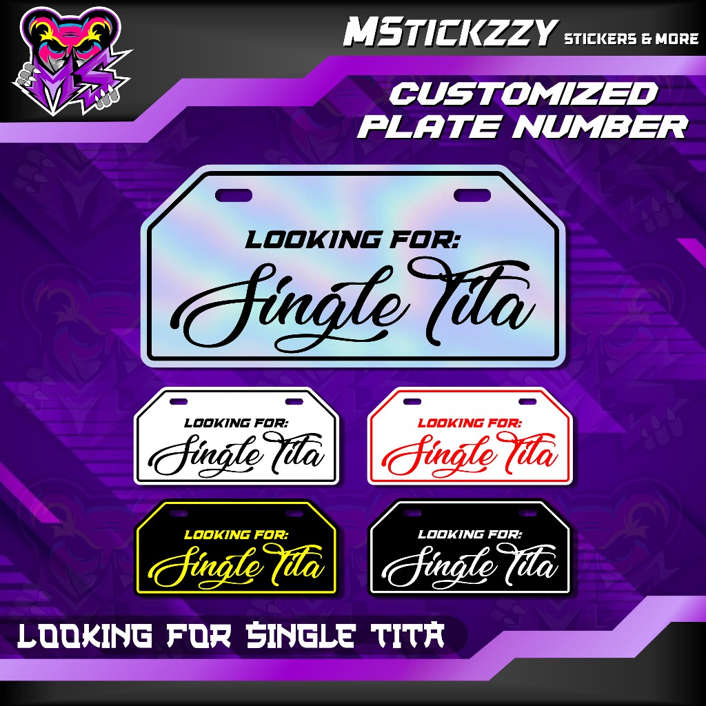 LOOKING FOR SINGLE TITA | CUSTOMIZED PLATE NUMBER | 3MM ACRYLIC ...
