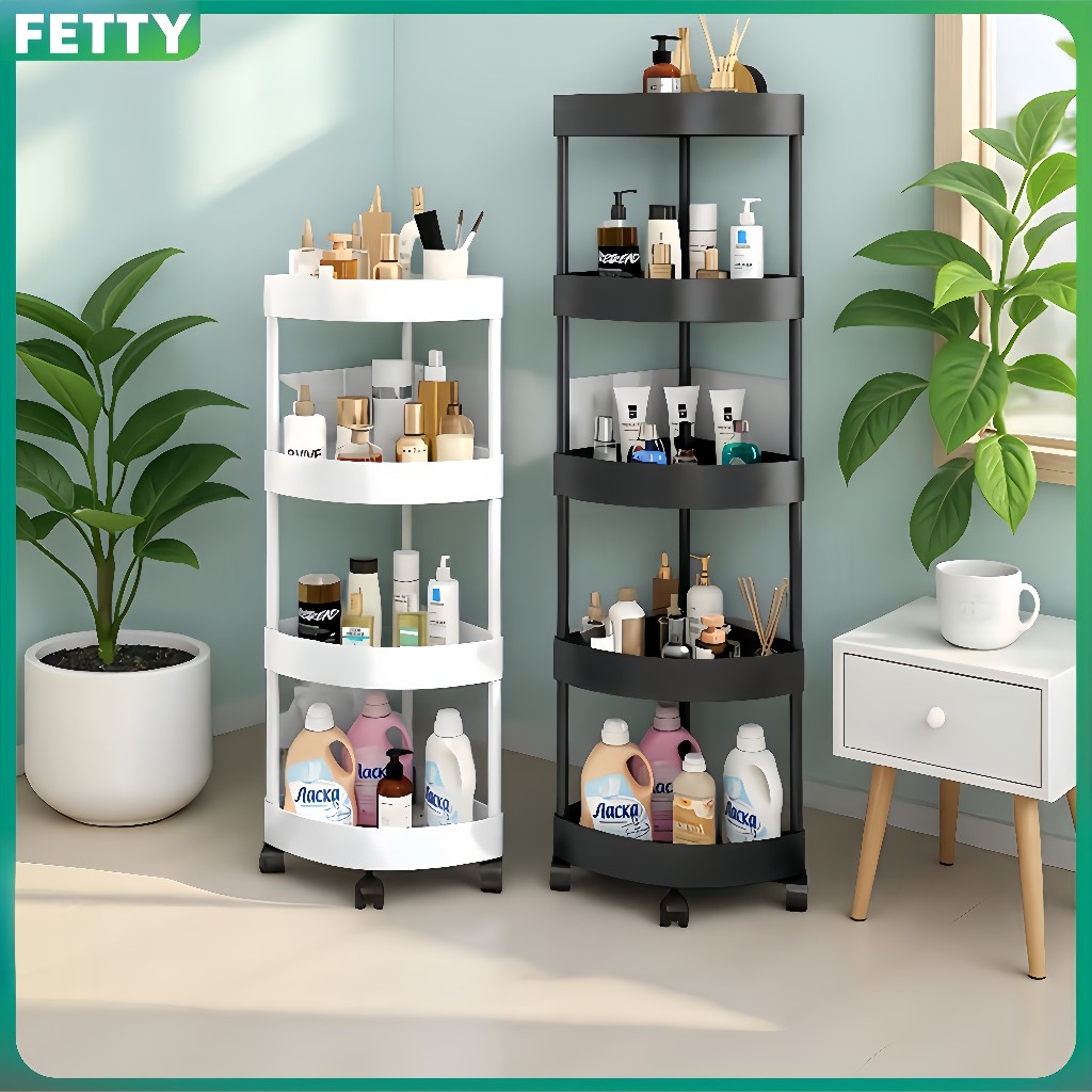FETTY Bathroom Organizer Rack With Wheel Bathroom Toiletries Ground ...