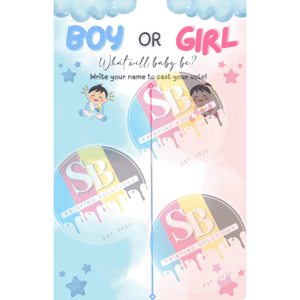 Voting Board for Gender Reveal Party Printable Sets | Shopee Philippines
