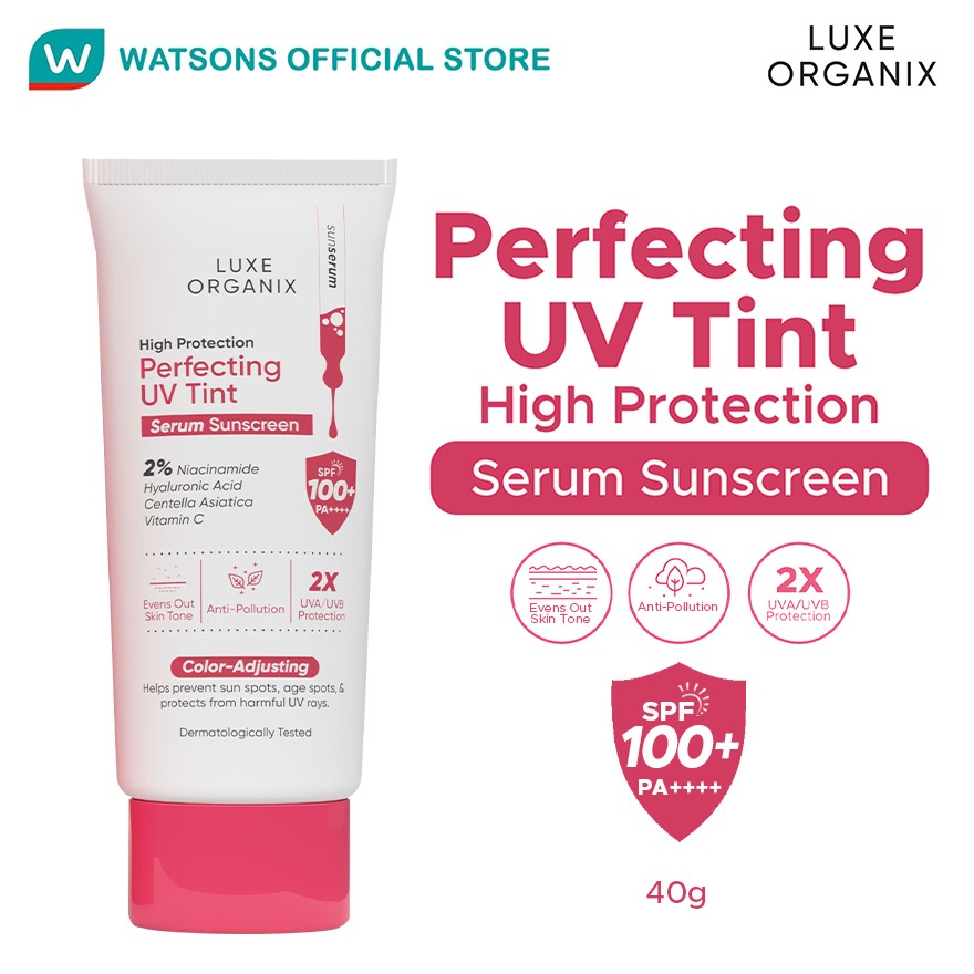 LUXE ORGANIX High Protection Perfecting UV Tint Serum Sunscreen SPF 100 ...