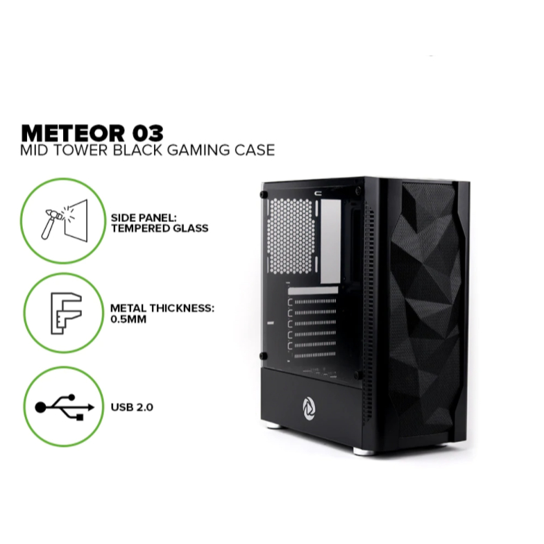 INPLAY METEOR M03 MIDTOWER BLACK CASE | Shopee Philippines
