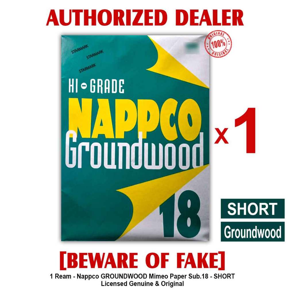 NAPPCO Groundwood Mimeo Paper Papers Gray 63gsm Sub. 18 SHORT 8.5x11in ...