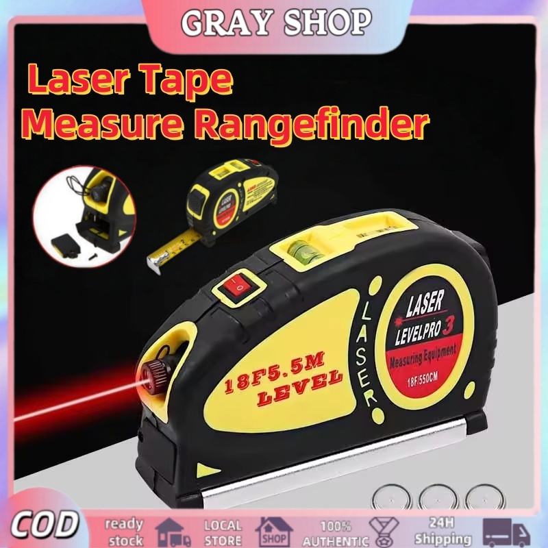 Laser Level Measuring Tape Ruler 4 in 1 Infrared Cross Projector High ...