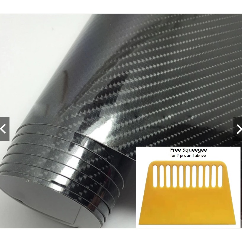 6D Black Glossy carbon fiber sticker small cut 30cm x 50cm Free ...