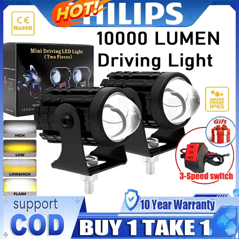【BUY 1 TAKE 1】Motorcycle Driving Light with Dual Fisheye Lens ...