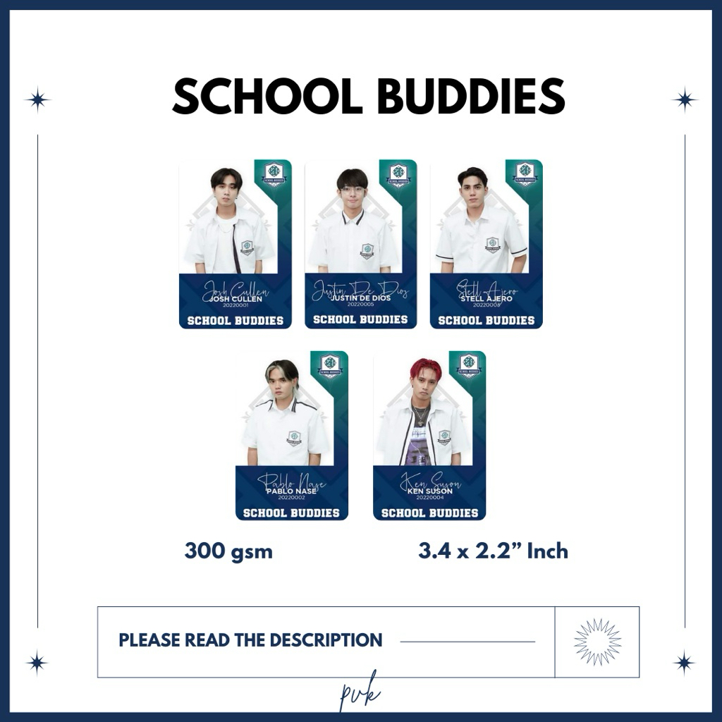 SB19 School Buddies ID Unofficial Photocard | Shopee Philippines
