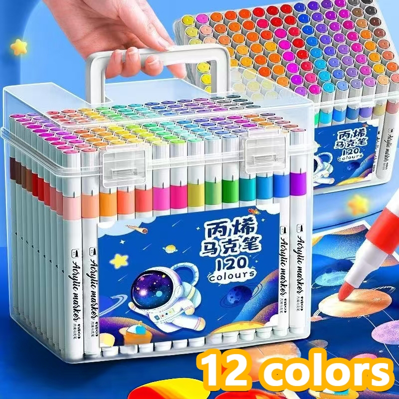 120colors Acrylic Markers Set Color Pen color Coloring Set Touch Marker ...