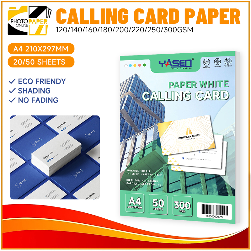 Calling Card Paper White Yasen A4 Specialty Cardstock (120-300gsm) for ...