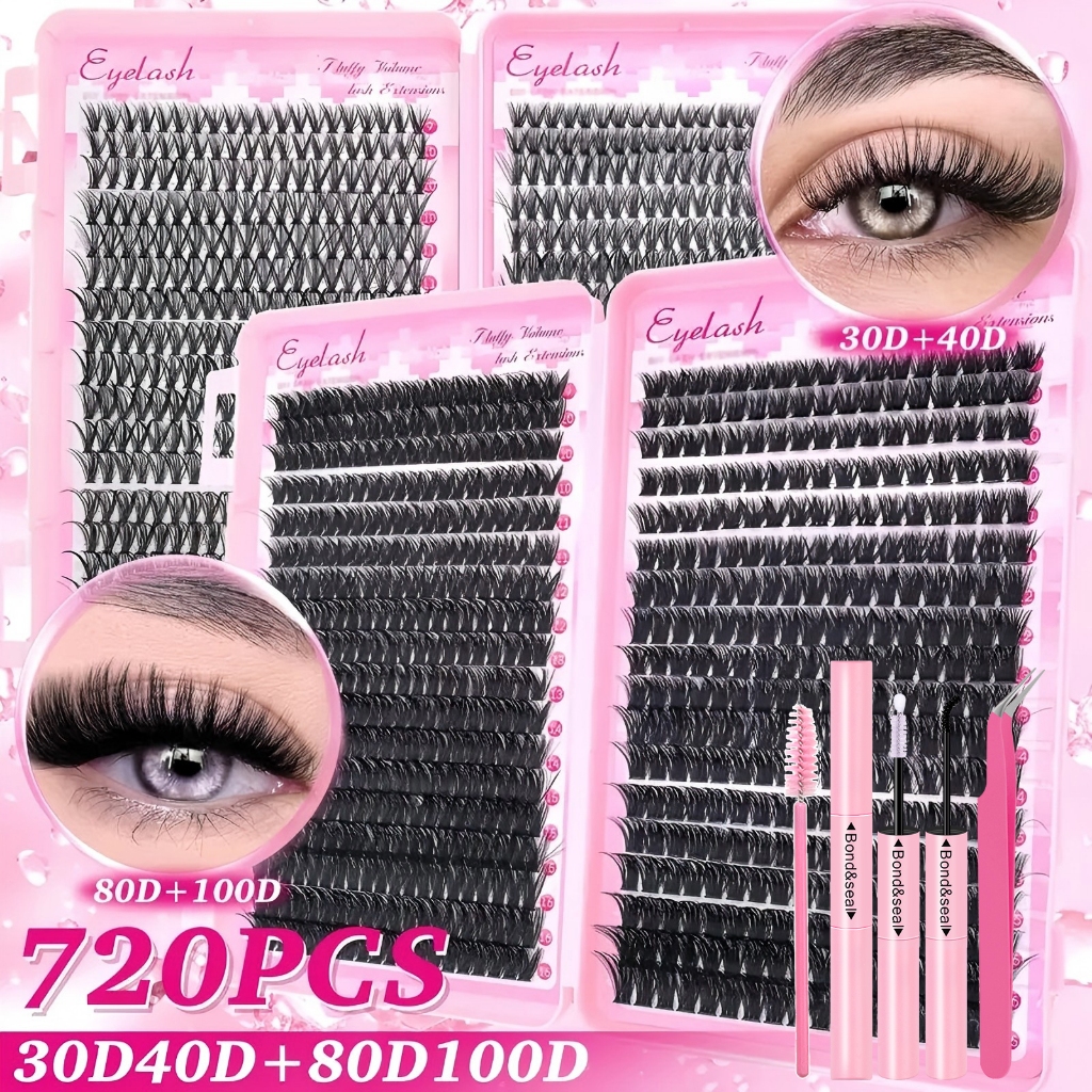 Eyelash Extension Set 40D+80D, Free to Make Cat's Eye Doll 9-16mm Mixed ...