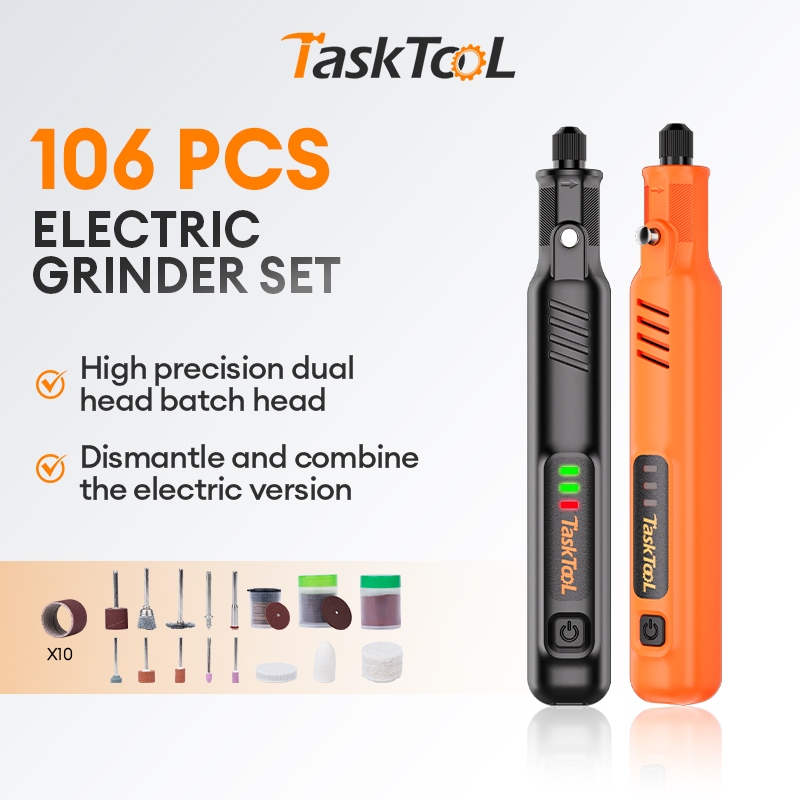 TASKTOOL 106PCS Electric Mini Grinding Set Cordless Drill 3gears ...