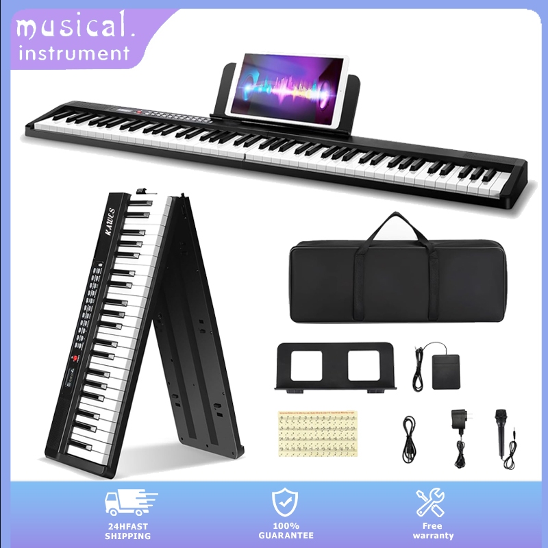 KAWES Digital 88 Keys Foldable Piano Electric Keyboard Full Size Keys w ...