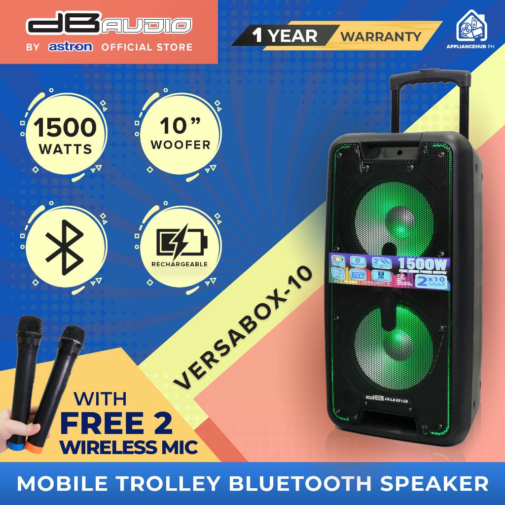 DB Audio by Astron VERSABOX10 Portable Mobile Trolley Speaker ...