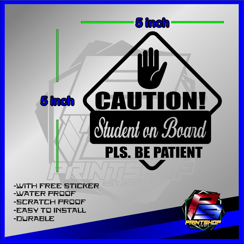 Caution Student on Board Please be Patient Design_Car and Motorcycle ...