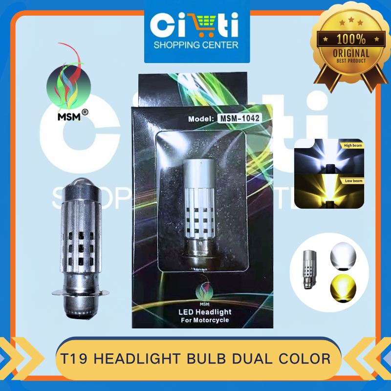 CITTI- MSM T19 Motorcycle Headlight LED Bulb Dual Color - High Beam ...