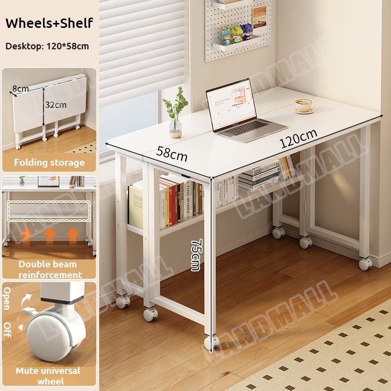Portable Folding Study Table Computer Desk WITH SHELF Desktop table ...