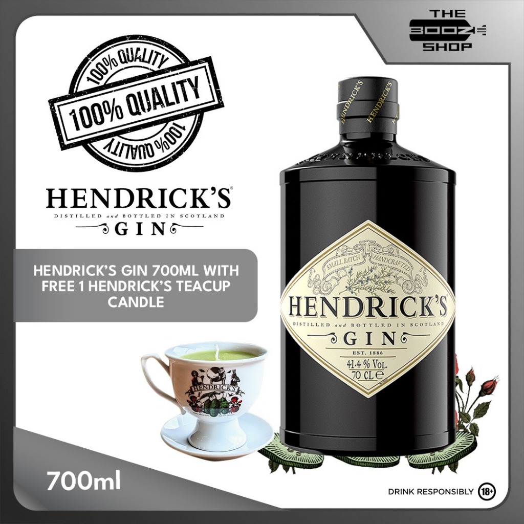 HendrickS Gin 750ml w/ FREE 1pc. Hendrick's Gin + Teacup Candle ...