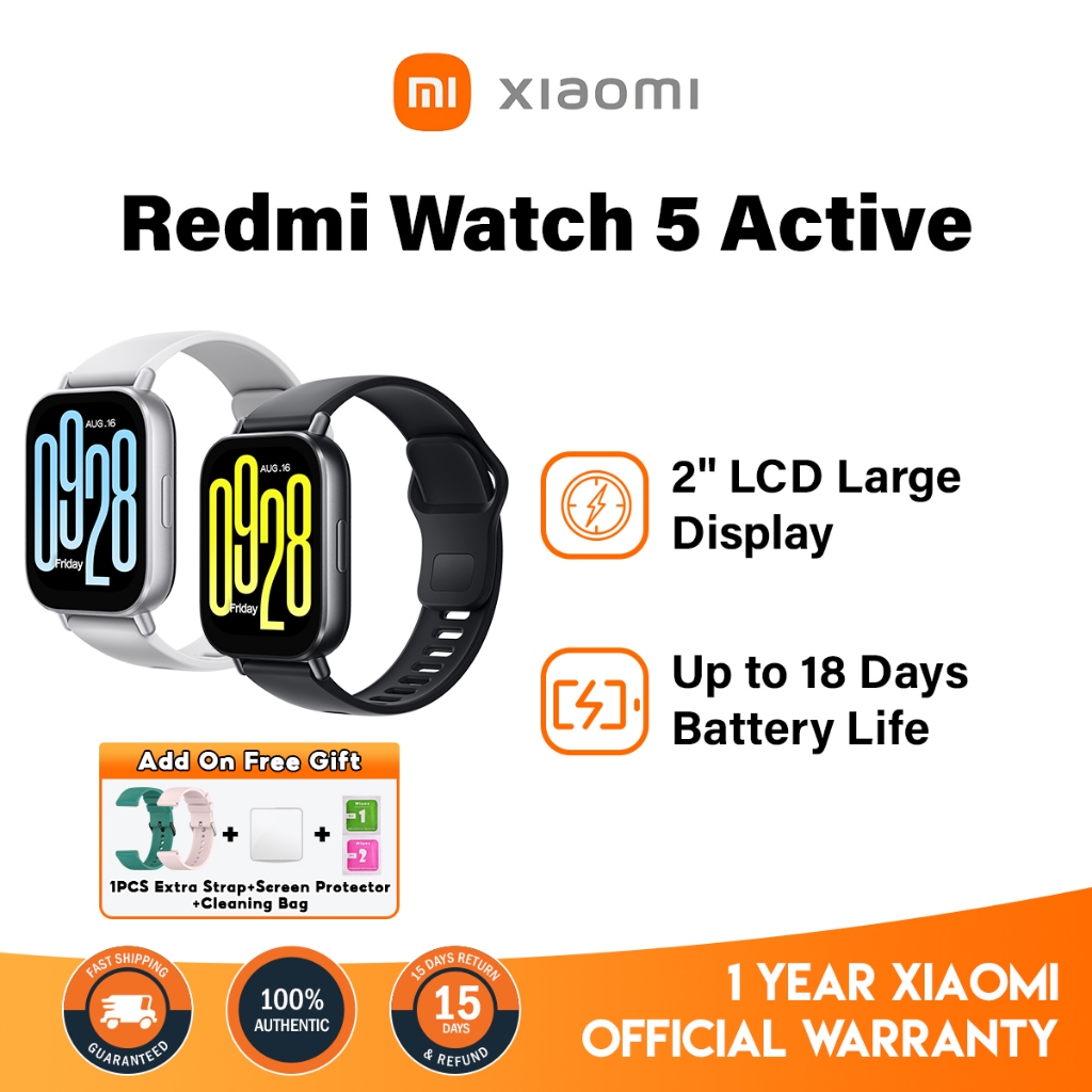 [1 Year Warranty] Xiaomi Redmi Watch Active 2inch LCD Display Clear  Calling 5ATM Alexa Built In