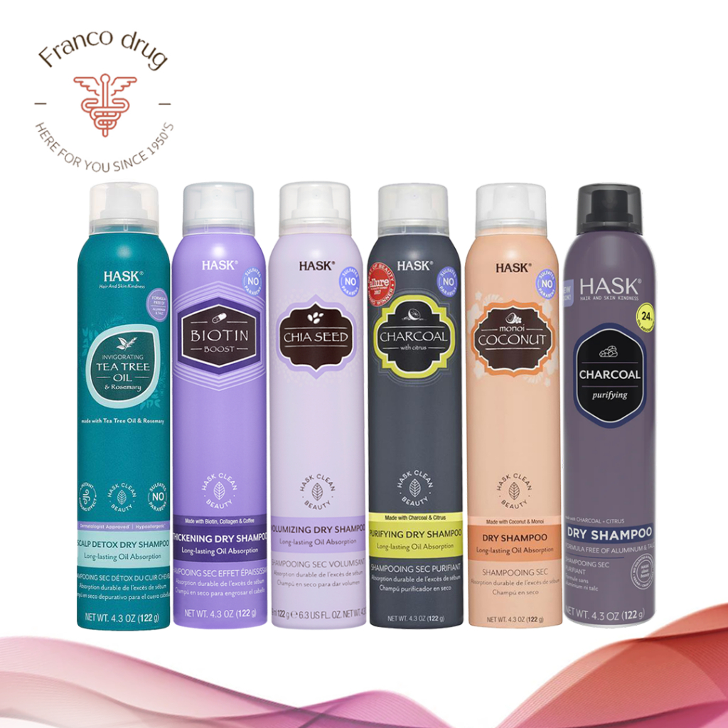 Hask Dry Shampoo - 122g - Biotin Boost Thicken, Chai Seed, Charcoal ...