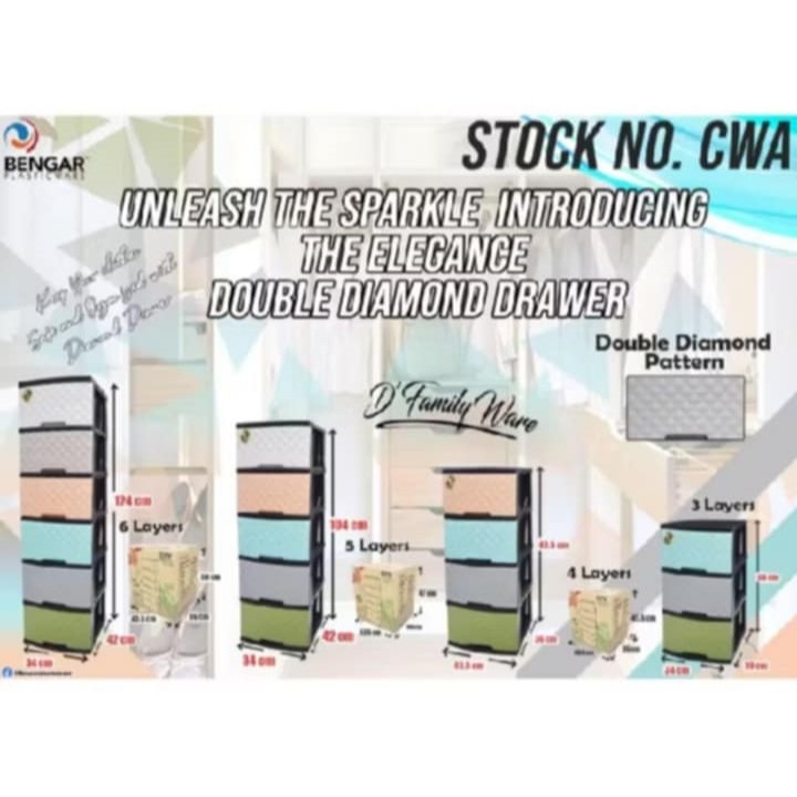 DRAWER SLIM 5 LAYER & 6 LAYER [CWA] BENGAR SLIM DRAWER (RANDOM COLOR ...